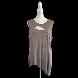 Anthropologie Asymmetrical Cutout Sleeveless Top